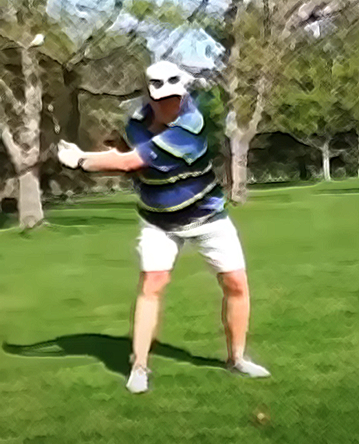 bad swing with too low hand position at top