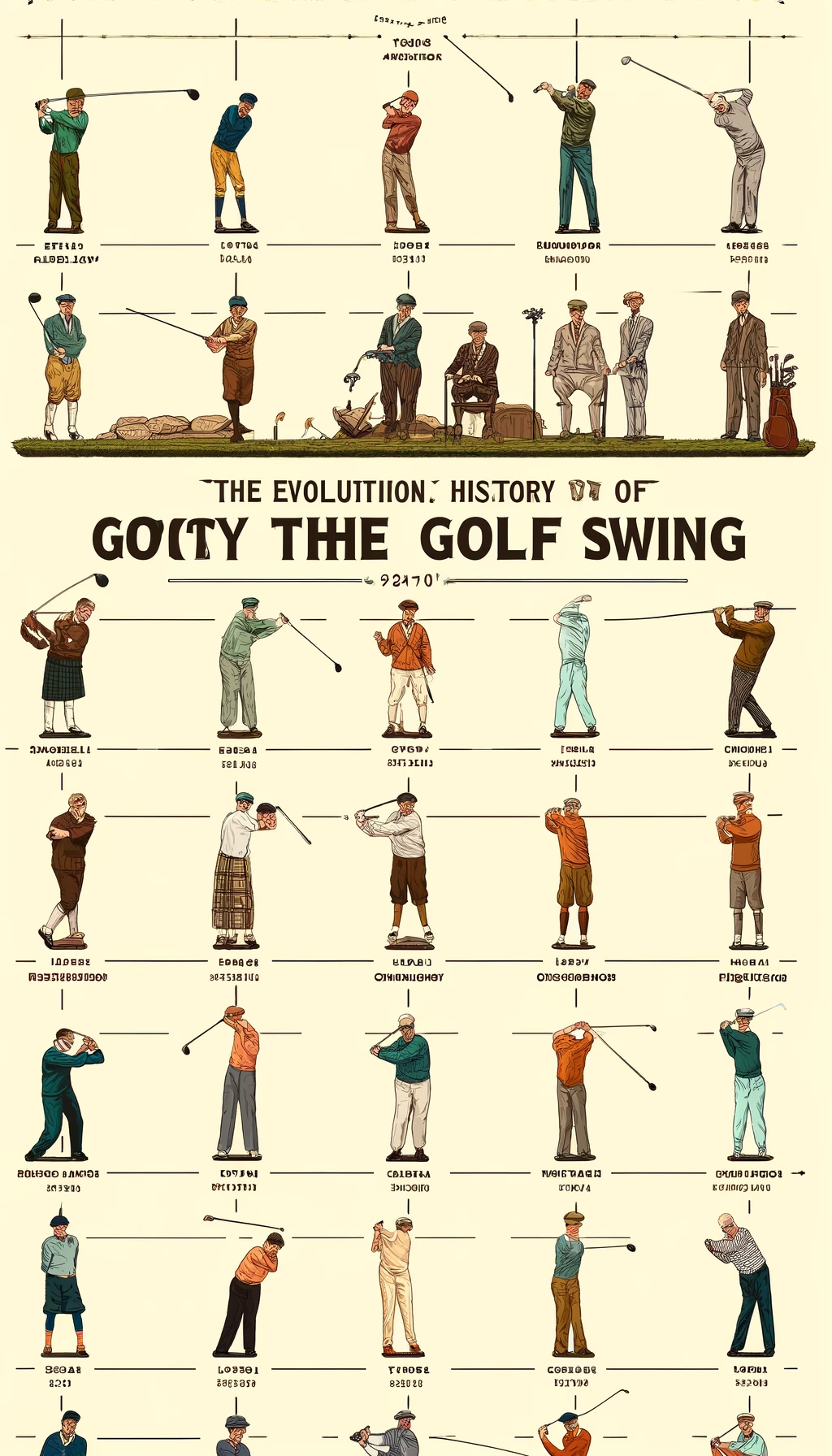 the-evolution-and-history-of-the-golf-swing-showcasing-different-eras-from-ancient-techniques-to-modern-approaches.