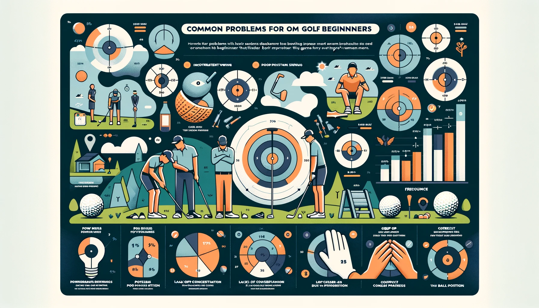 infographic-illustrating-common-problems-for-golf-beginners-not-improving.-It-should-be-wide-and-include-the-following-problems-with-their-frequenc